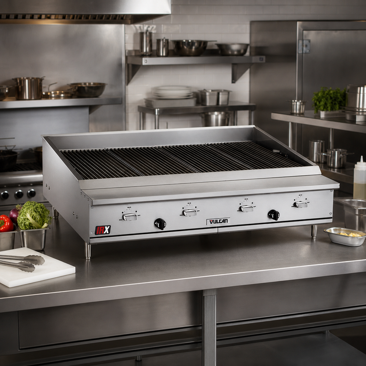 Product image #2 for Vulcan IRX VTEC36 36-1/2-Inch Countertop Gas Infrared Charbroiler, 3-Burner, Manual Controls