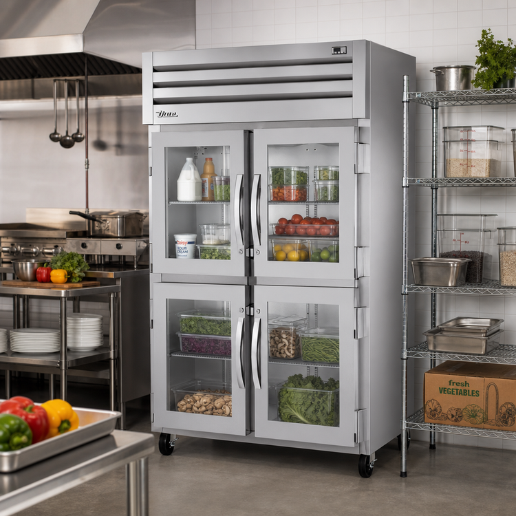 Product image #2 for True SPEC SERIES Two-Section Reach-In Refrigerator with 4 Glass Half Swing Doors and Top-Mounted R290 Refrigeration