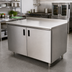 Thumbnail image #2 for Advance Tabco Enclosed Stainless Steel Work Table with Cabinet Base, 144 x 30 in., 14-Gauge Top, 1-1/2 in. Rear Up-Turn