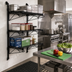 Thumbnail image #2 for Quantum Wall-Mounted Cantilever Wire Shelf Starter Unit with 3 Shelves, 54-Inch Posts, Black Epoxy Finish