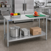 Thumbnail image #2 for Advance Tabco 18 Inch x 48 Inch Solid Stainless Steel Shelf with Plastic Split Sleeves
