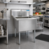 Thumbnail image #2 for BK Resources 1-Compartment Stainless Steel Sink with 20 x 20 x 12 Bowl, 9-Inch Backsplash, No Drainboards, Galvanized Legs