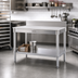 Thumbnail image #2 for New Age 48-Inch x 24-Inch Poly Top Work Table with 6-Inch Backsplash and Open Aluminum Base