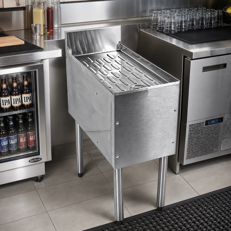 Product image #2 for CHOICE C-DBB-24 Underbar Drainboard — Freestanding, 24 Inch W x 24 Inch D, Stainless Steel