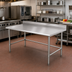 Thumbnail image #2 for Sapphire Manufacturing 60 Inch x 30 Inch Stainless Steel Work Table with 5 Inch Backsplash