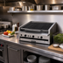 Thumbnail image #2 for MagiKitch'n APM-SMB-624 Low Profile Countertop Ceramic Coal Gas Charbroiler, 24 Inch Wide