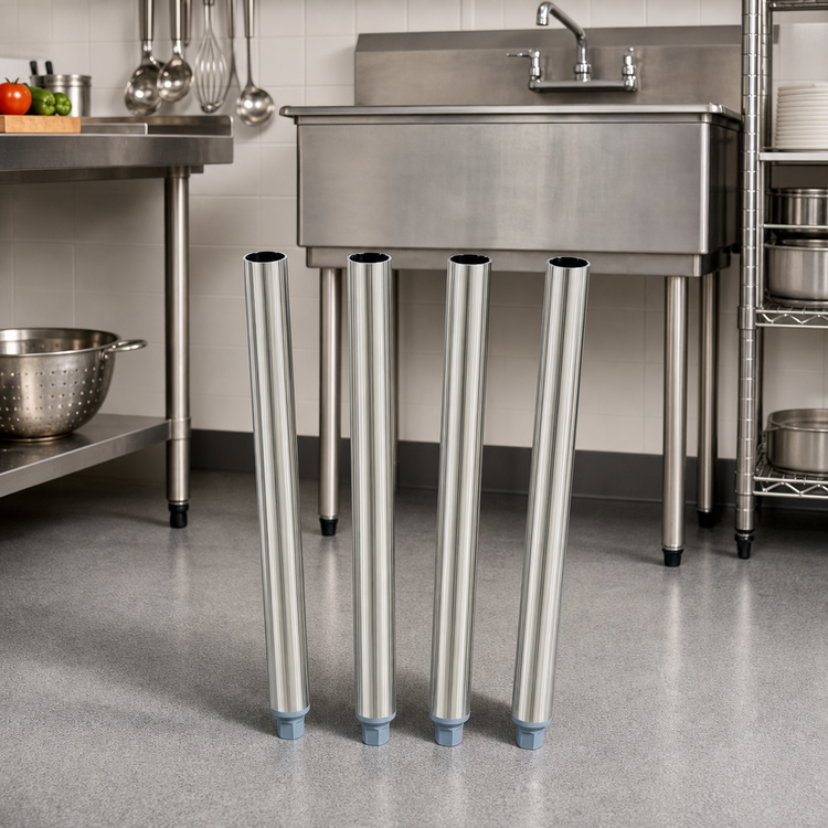 Product image #2 for Galvanized Steel Sink Legs with Adjustable Plastic Feet, 19-Inch H, Set of 4