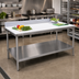Thumbnail image #2 for Advance Tabco Poly-Vance 72 Inch x 30 Inch Poly-Top Work Table with 6 Inch Backsplash and Undershelf