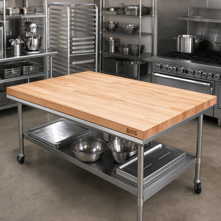 Product image #2 for John Boos Edge Grain Maple Bakers' Table Top, 84 x 60 x 1-3/4 Inches