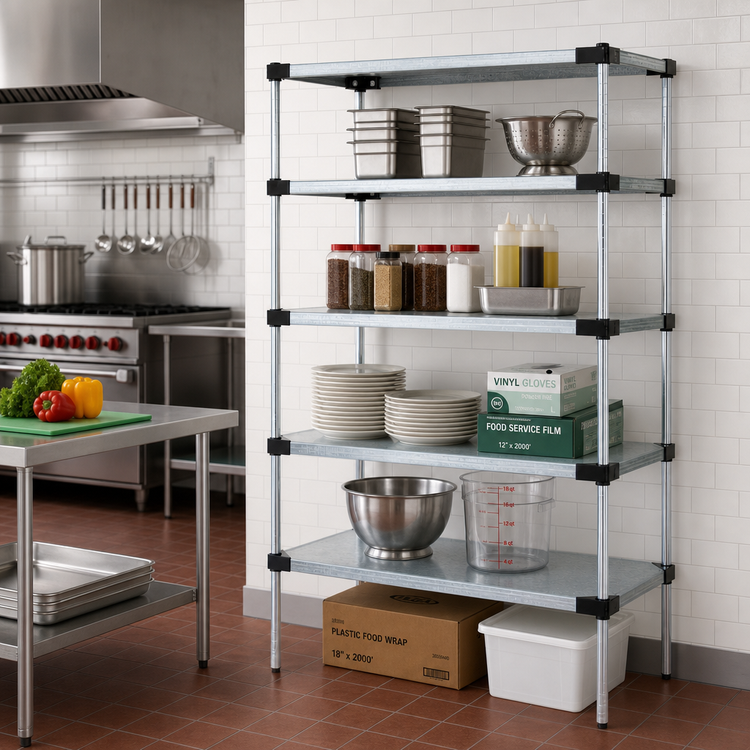 Product image #2 for Quantum 30" x 24" x 74" Solid Shelving Starter Kit with 5 Shelves
