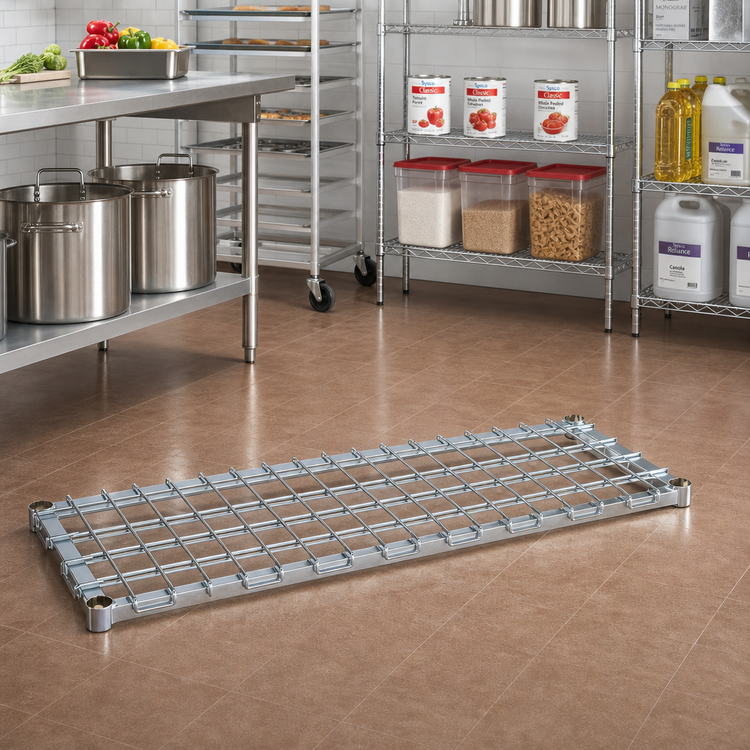 Product image #2 for Metro Super Erecta 24" x 60" Chrome Wire Dunnage Shelf with Lift-Off Deck