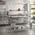Thumbnail image #3 for Metro Super Erecta Hot 48-Inch x 24-Inch Stainless Steel Heated Workstation with Enclosed Heated Shelf, Overhead Wire Shelf, and 3-Sided Open Base
