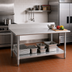 Thumbnail image #2 for Eagle Group Budget Series 84-Inch x 30-Inch Work Table with 4-1/2-Inch Backsplash and Undershelf