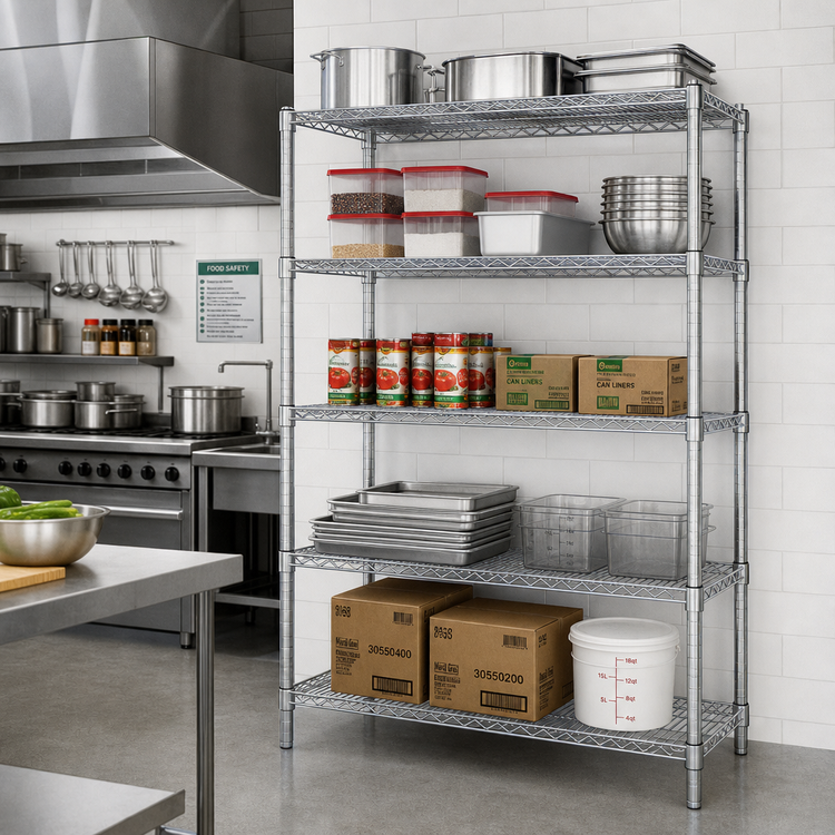 Product image #2 for EAGLEbrite 5-Tier Wire Add-On Shelving Unit, 60 Inches W x 24 Inches D x 86 Inches H, Zinc Finish