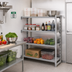 Thumbnail image #3 for Cambro Camshelving Premium 4-Shelf Solid Stationary Add-On Unit, 24 in. x 60 in. x 64 in., Speckled Gray
