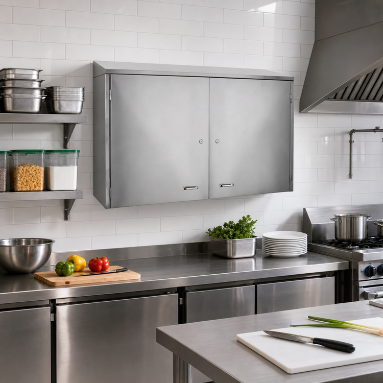 Product image #2 for Glastender WCH42 42 Inch Wall-Mounted Stainless Steel Wall Cabinet with Hinged Doors