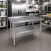 Thumbnail image #2 for 48 Inch x 24 Inch Stainless Steel Work Table with 2 Inch Backsplash and Adjustable Undershelf