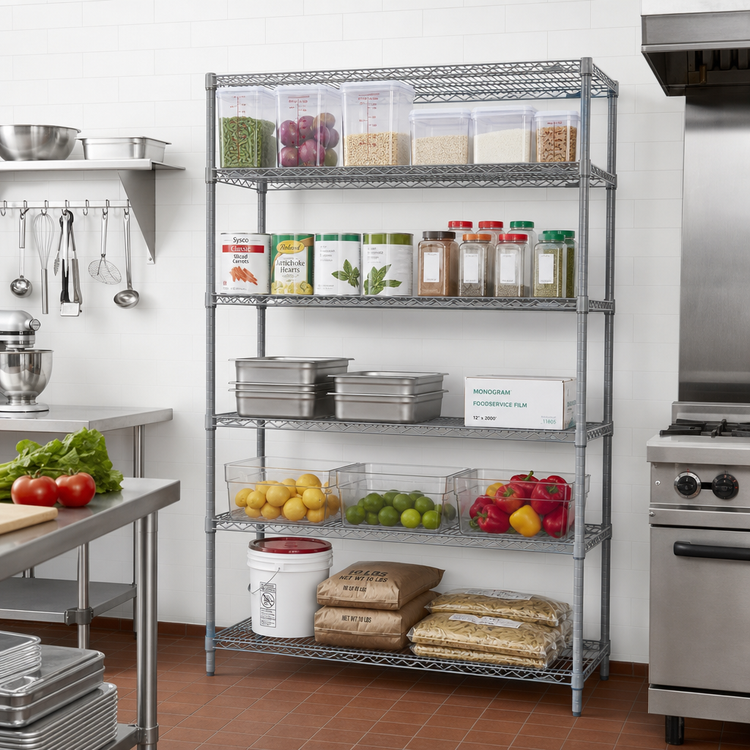 Product image #2 for Eagle Valu-Master 5-Tier Add-On Wire Shelving Unit, 60 Inch W x 24 Inch D x 86 Inch H, Pewter Gray Epoxy