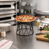Thumbnail image #2 for Contempo Round Wrought Iron Pizza Stand, Drum Design, Black