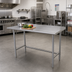 Thumbnail image #2 for Advance Tabco 84-Inch x 24-Inch 16-Gauge 304 Stainless Steel Work Table with 1-1/2-Inch Rear Up-Turn