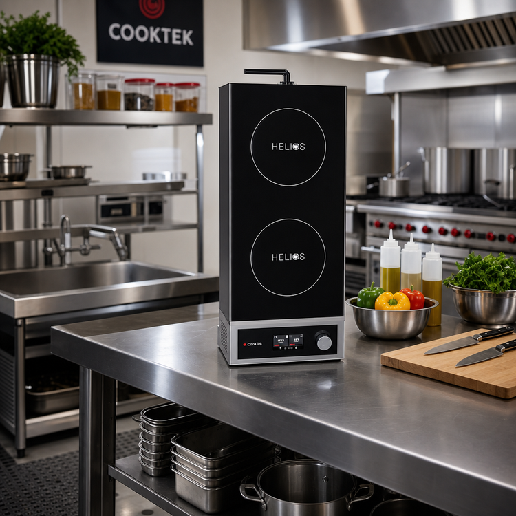 Product image #2 for CookTek Helios Touch Freestanding Front-to-Back Double Hob Induction Cooktop, 240V, 2500W per Hob