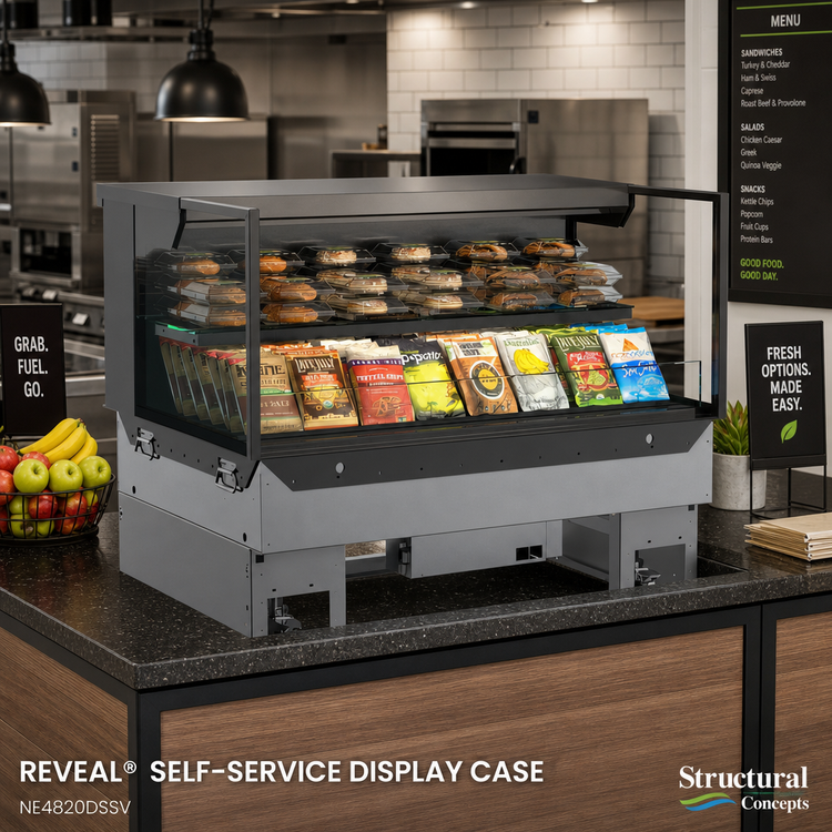 Product image #2 for Structural Concepts Reveal® 35-3/4 Inch Self-Service Non-Refrigerated Slide-In Counter Display Case
