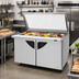 Thumbnail image #2 for Turbo Air Super Deluxe 60-Inch Two-Section Sandwich/Salad Mega Top Refrigerated Prep Table with Glass Lid and 24-Pan Opening