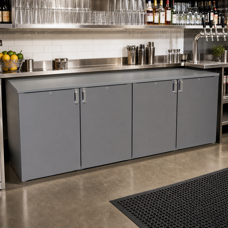Product image #2 for Glastender C1RB96 One-Zone Remote Bar Profile Back Bar Cooler, 96 Inch Wide, 4-Section