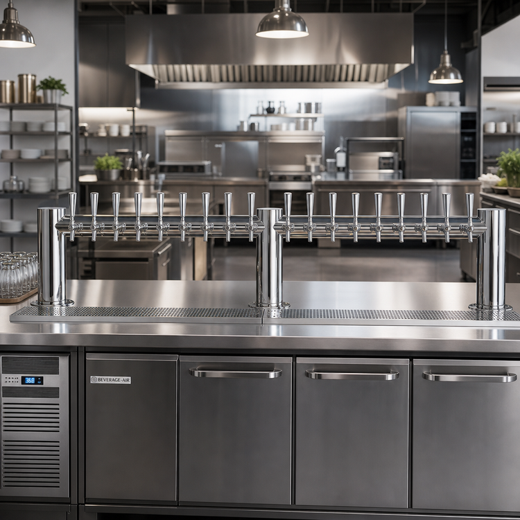 Product image #2 for Metropolis M 20-Faucet Countertop Glycol-Cooled Draft Beer Tower, Polished Stainless Steel