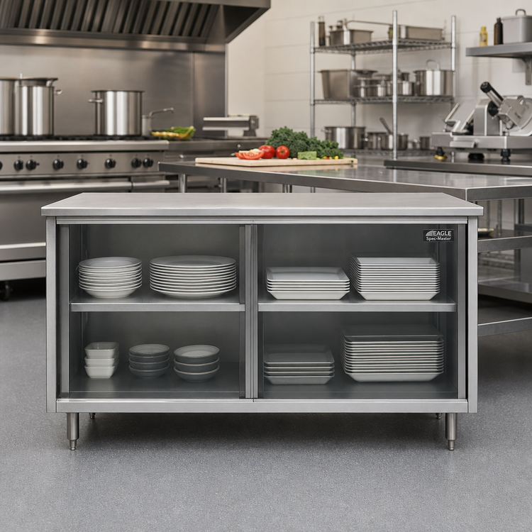 Product image #2 for Eagle Spec-Master Floor Model Plate Cabinet with Sliding Doors, 72 x 15 Inches