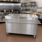 Thumbnail image #2 for BK Resources SECT-3060H Stationary Stainless Steel Serving Counter with Hinged Door, 14-Gauge Top, 12-1/2-Inch Tray Shelf, 60 x 30 Inches
