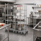 Thumbnail image #2 for Metro TOP-TRACK TTA24C 24-Inch Chrome-Plated Stationary Intermediate Unit Kit with 86-Inch Posts for Track Shelving