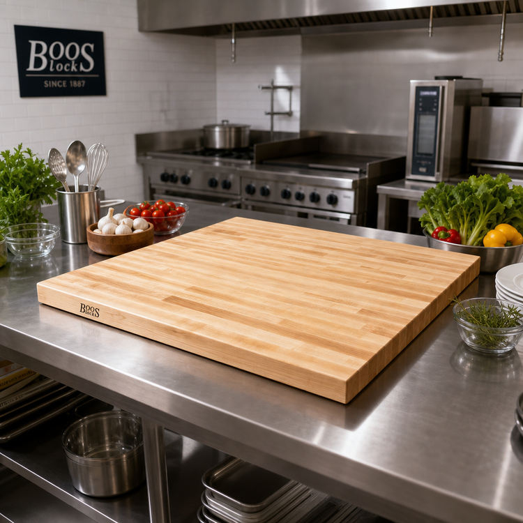 Product image #2 for Boos Block 36" x 36" Northern Hard Rock Maple Kitchen Countertop, Blended Edge Grain, Varnique Finish
