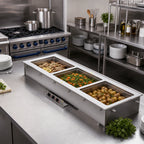 Thumbnail image #2 for Vollrath 36642HD Short-Side 3-Pan Marine-Grade Drop-In Hot Well, Thermostatic, Insulated, Standard Drain, 120V