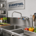 Thumbnail image #2 for EverSteel 4-Inch Centers Stainless Steel Wall Mount Workboard Faucet with 6-Inch Swing Nozzle