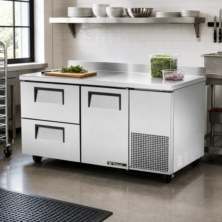 Product image #2 for True 60-1/4 Inch Deep Worktop Refrigerator with 1 Door and 2 Drawers