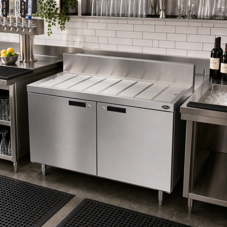 Product image #2 for Krowne Royal Series 48-Inch x 24-Inch Underbar Drainboard Cabinet Base with 2 Locking Hinged Doors
