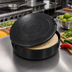 Thumbnail image #2 for Carlisle Aztec 7-Inch Black Polypropylene Hinged Tortilla Server with Lid