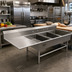 Thumbnail image #2 for John Boos Pro-Bowl 3-Compartment Bakery Sink with 24-Inch Left Drainboard, 88-3/16-Inch Wide, 14-Gauge Stainless Steel