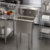 Thumbnail image #2 for Serv-Ware 1-Bowl Economy Stainless Steel Sink, 24 x 24 x 14-Inch Bowl