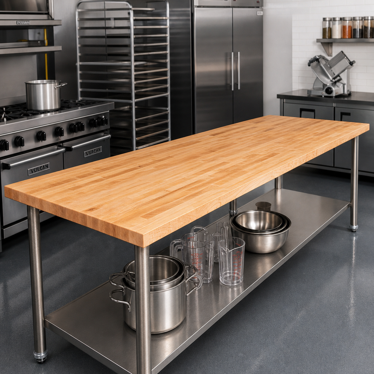 Product image #2 for John Boos Northern Hard Rock Maple Wood Bakers' Table Top, 120 x 30 x 2-1/4 Inches, Edge Grain Flat Top