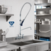 Thumbnail image #2 for T&S Brass EasyInstall 8-Inch Wall Mount Pre-Rinse Unit with Spring-Action Gooseneck, 8-Inch Add-On Faucet, and 0.65 GPM Spray Valve