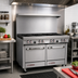 Thumbnail image #2 for 48-Inch Gas Restaurant Range with 8 Open Burners and 2 Space Saver Ovens