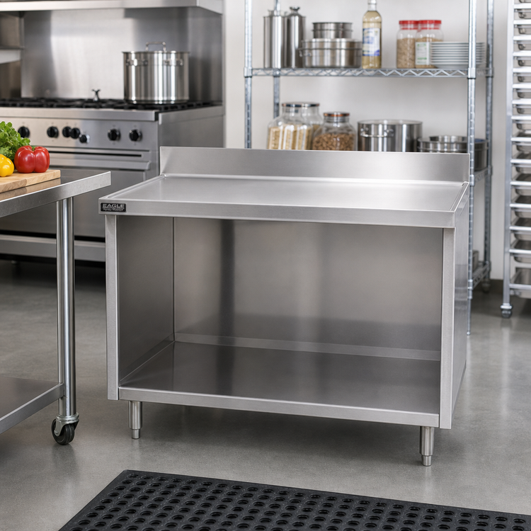 Product image #2 for Eagle Spec-Master Marine Counter Edge Open Front Work Table Cabinet, 36W x 24D, 14-Gauge 304 Stainless Steel