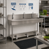 Thumbnail image #2 for Advance Tabco 3-Station 72-Inch Floor-Mounted Multiwash Hand Sink with Toe-Push Valves and Gooseneck Spouts