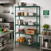 Thumbnail image #2 for Quantum 30-Inch Wide x 14-Inch Deep x 63-Inch High Stationary 5-Shelf Wire Shelving Starter Kit, Green Epoxy Finish