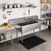 Thumbnail image #2 for 3-Compartment Commercial Sink with Right Drainboard, 82-1/2 Inch Wide