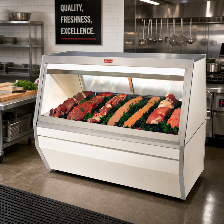 Product image #2 for Howard-McCray R-CMS35-4-BE-LED 50-Inch Double-Duty Red Meat Service Case, Remote Refrigeration, Straight Glass, LED Lighting