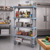 Thumbnail image #2 for Quantum Millenia Mobile Polymer Starter Shelving Unit with 5 Open Grid Shelves, Gray, 48W x 24D x 86H