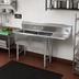 Thumbnail image #2 for BK Resources Two-Compartment Stainless Steel Sink with 24-Inch Right Drainboard, 24 x 24 x 14 Bowls, 74-1/2 Inch Wide